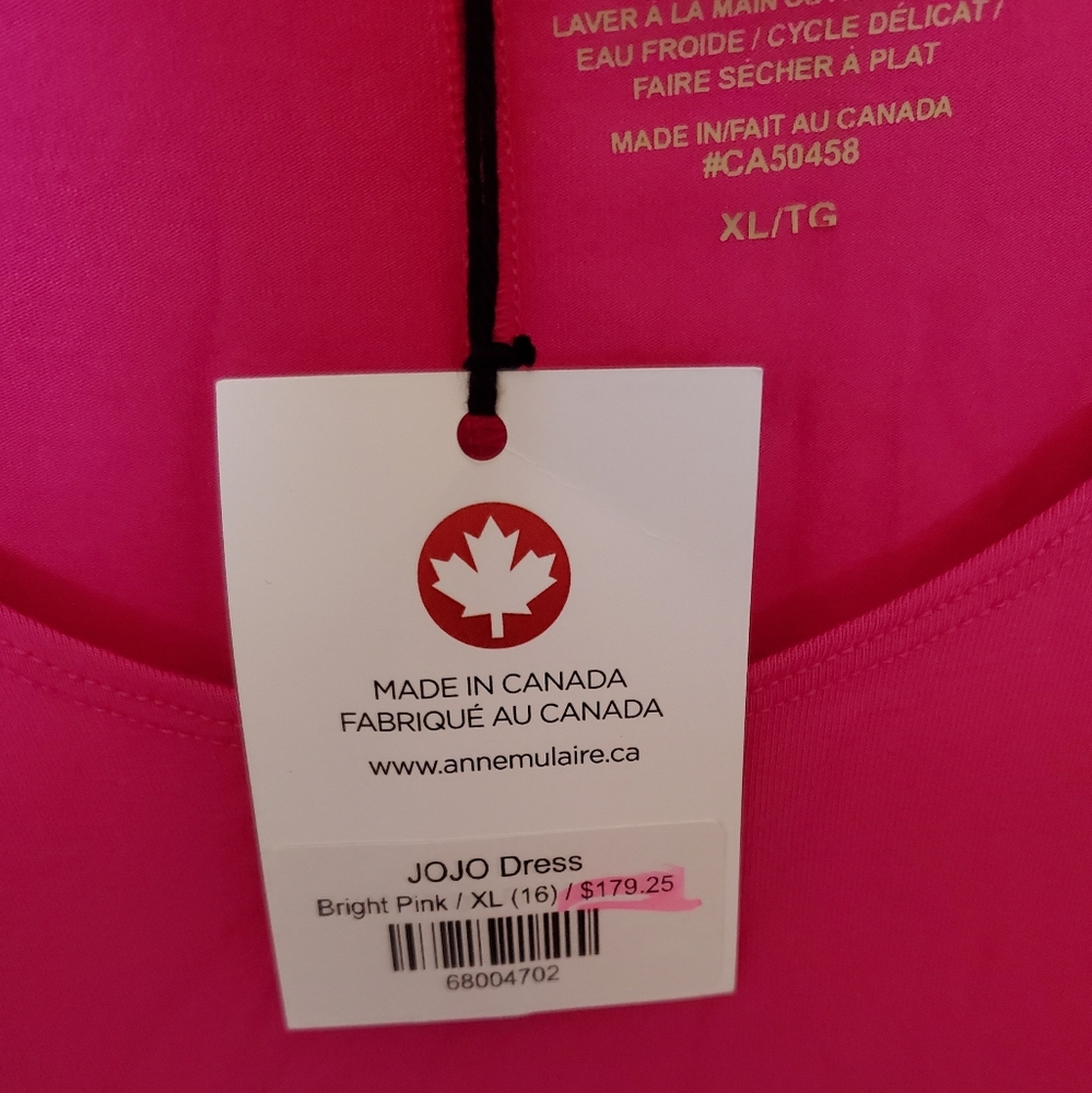 NWT Anne Mulaire JOJO Dress in Bright Pink - Picture 5 of 7